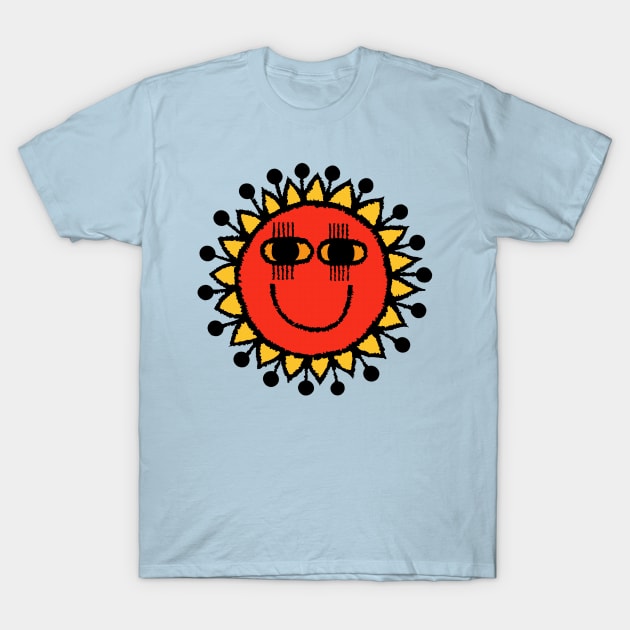 Vintage Happy Mid Century Modern Sun T-Shirt by CultOfRomance